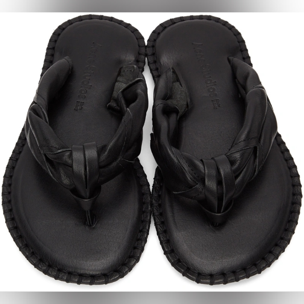 Acne Studios Black Blanket Stitch Sandals size 37 39 BNWOB